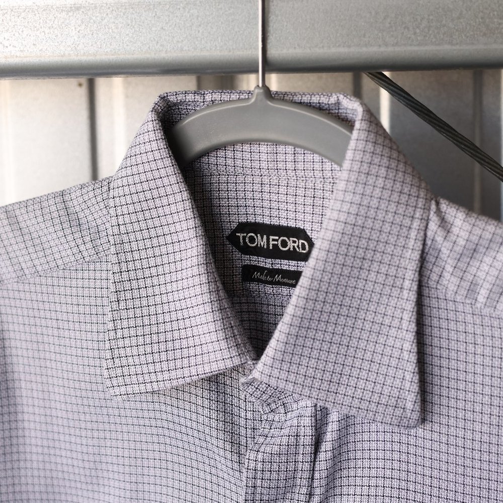 Tom Ford made-to-measure white pattern button down shirt